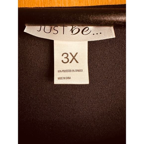 Just Be Women's Plus Size Tier Knee Length Short Sleeve Black Dress Size 3X New - Picture 6 of 6